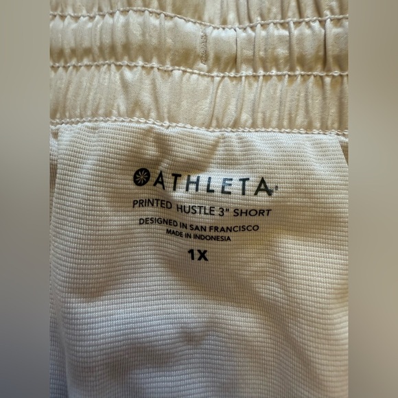 NWOT Athleta Women’s White Gray Printed Lined Hustle 3” Shorts - Size 1X - Picture 8 of 8